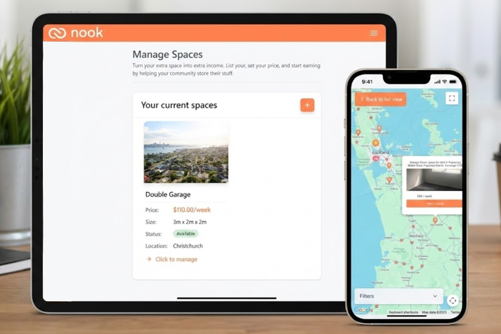 Nook mobile app with push notifications and booking management